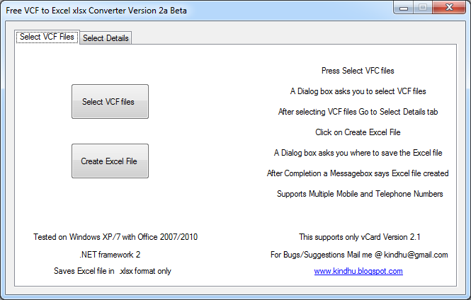 vcf to excel converter